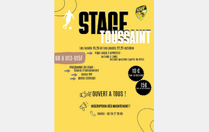 Stages vacances U8 à U13 et U15F
